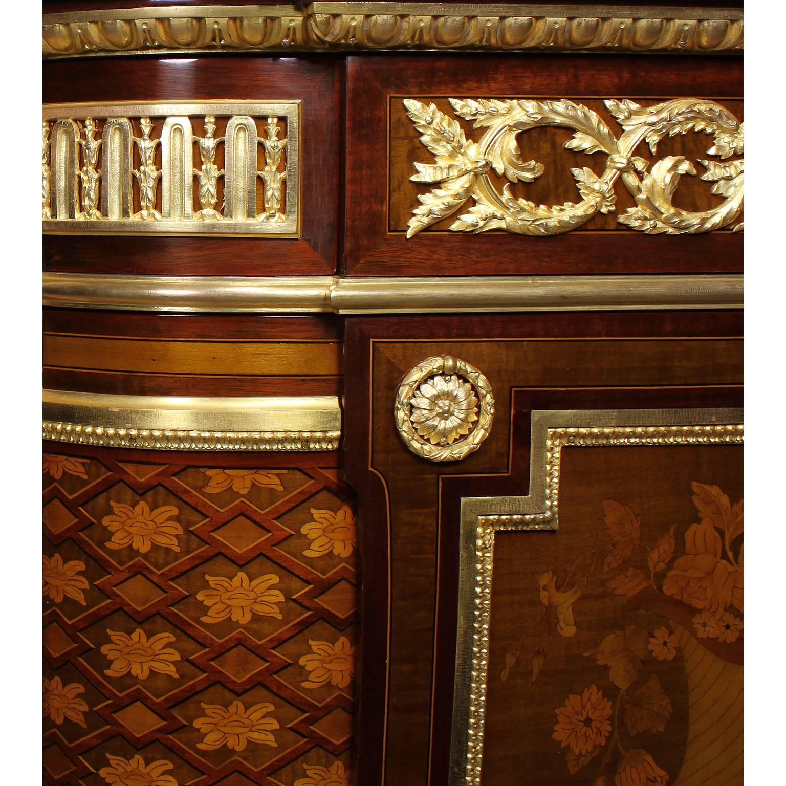 French 19th Century Louis XVI Style Ormolu and Marquetry Fontainebleau Commode 1