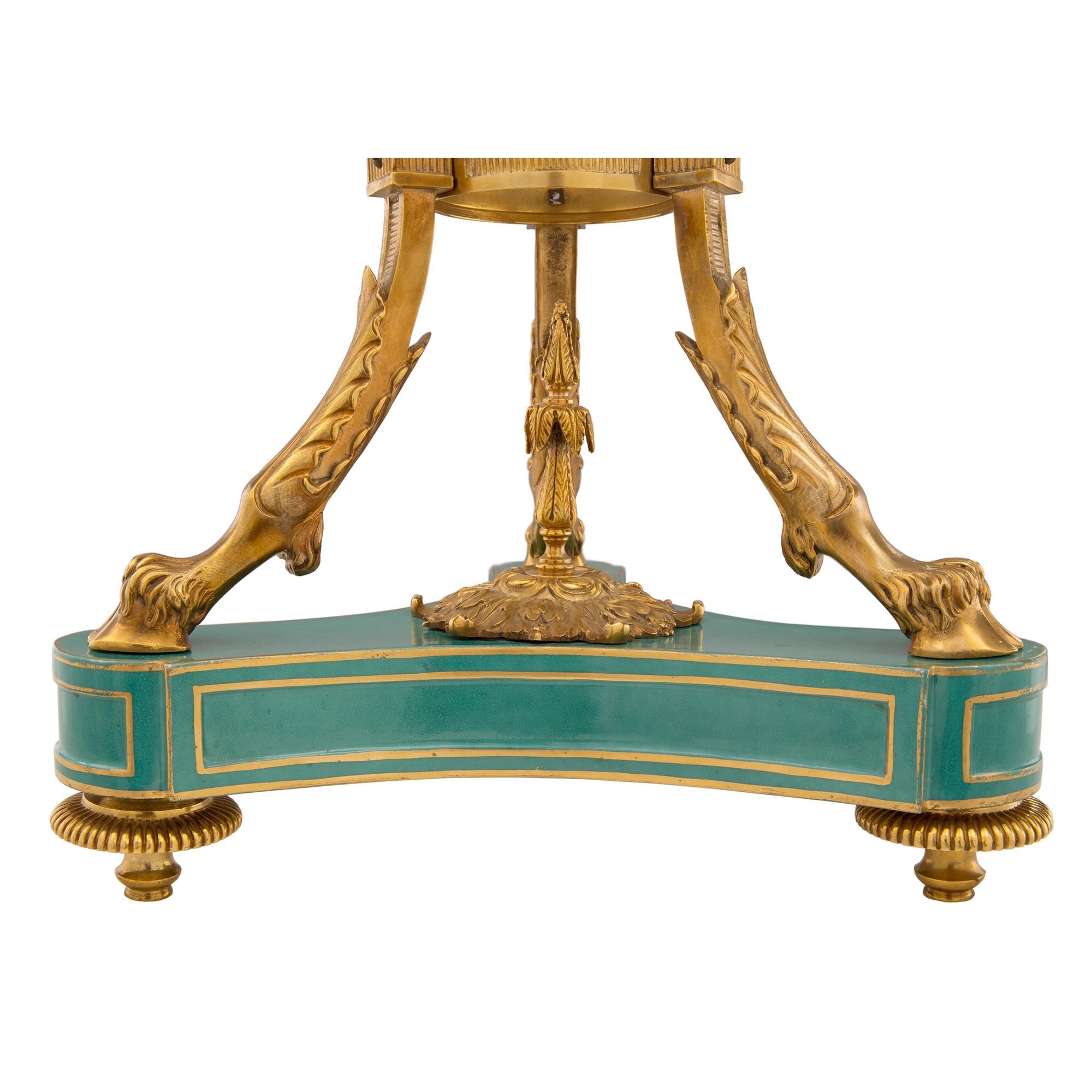 French 19th Century Louis XVI Style Ormolu and Porcelain Lamp, Signed by Sèvres For Sale 4