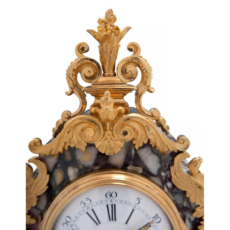 French 19th Century Louis XVI Style Ormolu, Bronze and Marble Clock In Good Condition For Sale In West Palm Beach, FL