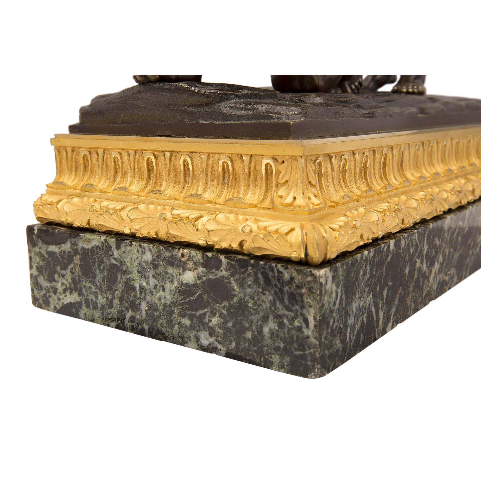 French 19th Century Louis XVI Style Ormolu, Bronze and Marble Statue For Sale 5