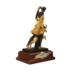 French 19th Century Louis XVI Style Ormolu, Bronze and Marble Statue