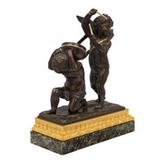 French 19th Century Louis XVI Style Ormolu, Bronze and Marble Statue