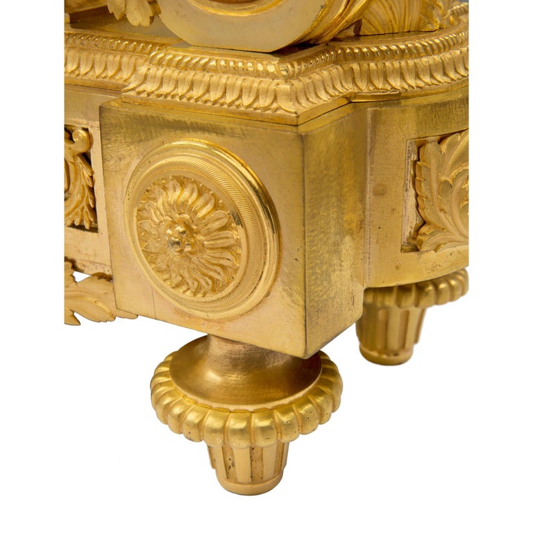 French 19th Century Louis XVI Style Ormolu Clock Signed by Denière For Sale 9