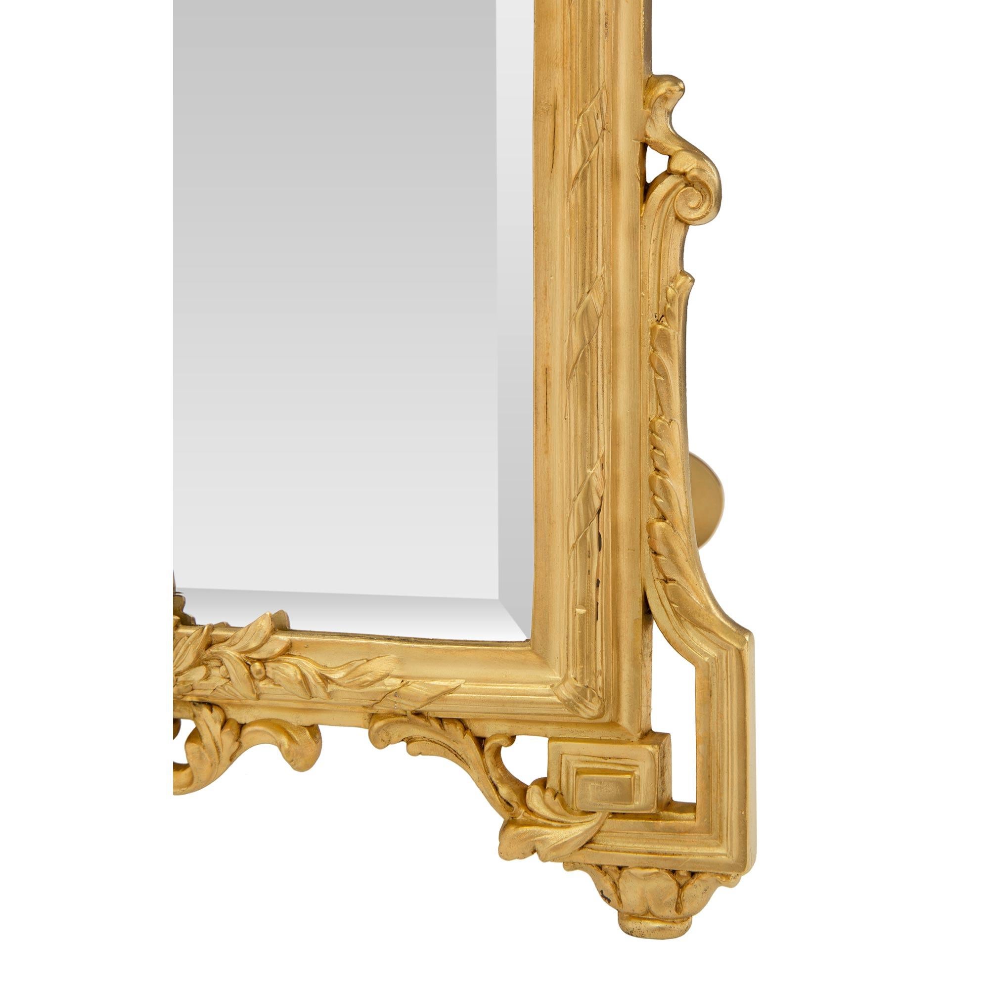 French 19th Century Louis XVI Style Ormolu Freestanding Vanity Mirror For Sale 4