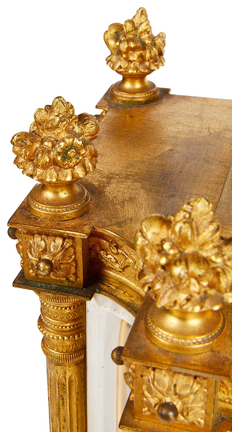 Gilt French 19th Century Louis XVI Style Ormolu Mantel Clock