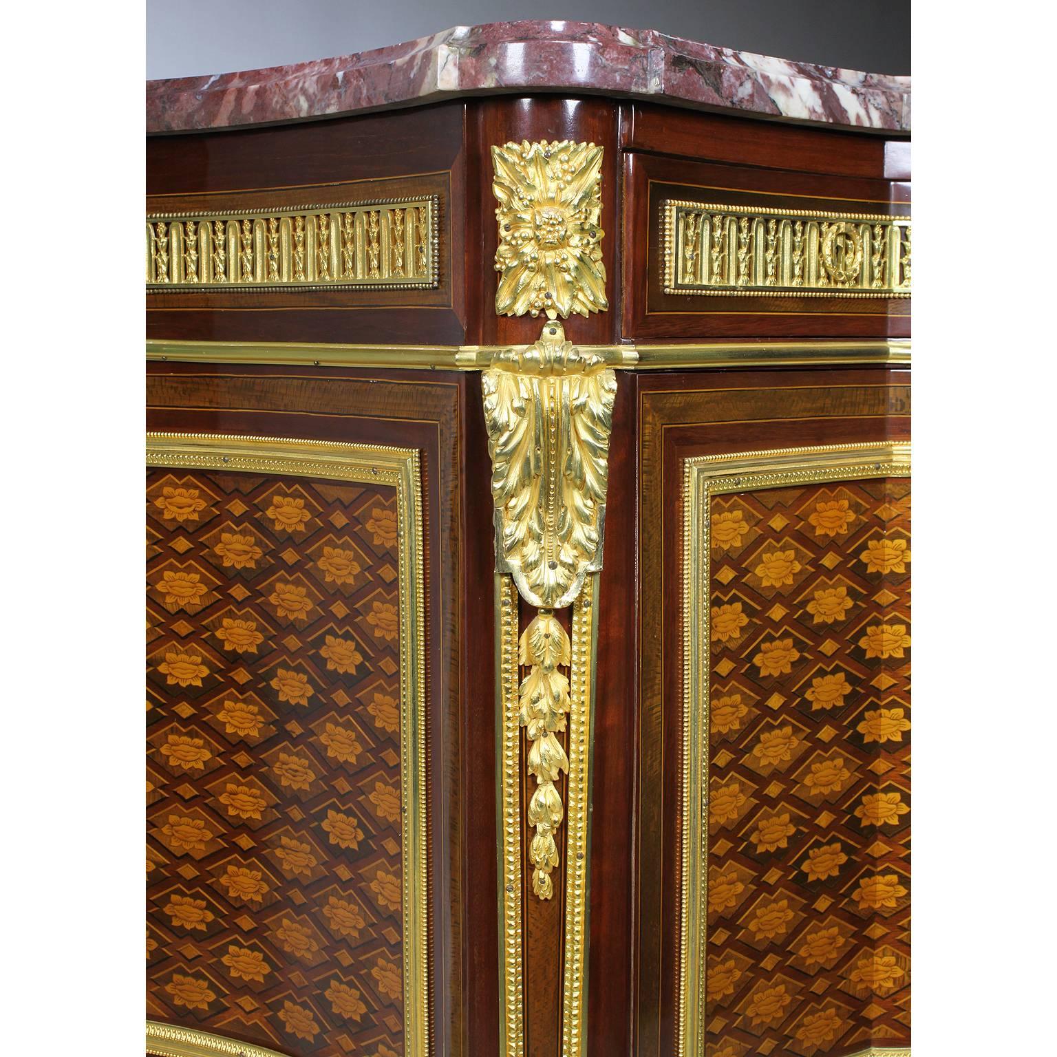 French 19th Century Louis XVI Style Ormolu and Marquetry Fontainebleau Commode For Sale 5
