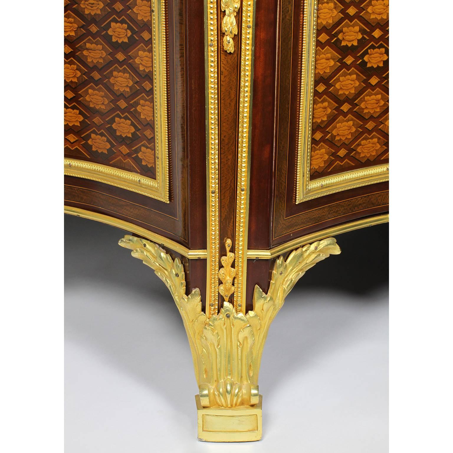 French 19th Century Louis XVI Style Ormolu and Marquetry Fontainebleau Commode For Sale 6