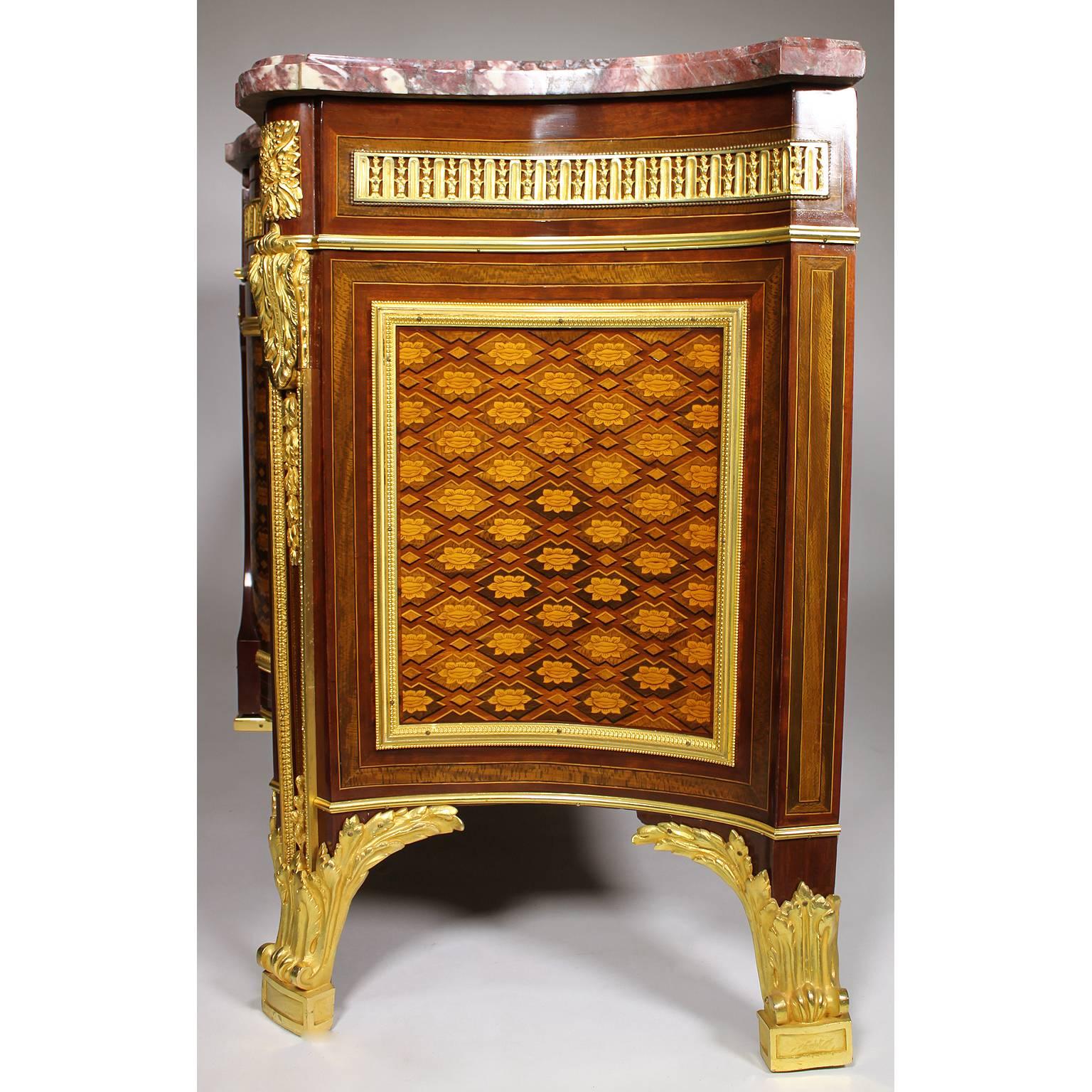 French 19th Century Louis XVI Style Ormolu and Marquetry Fontainebleau Commode For Sale 7