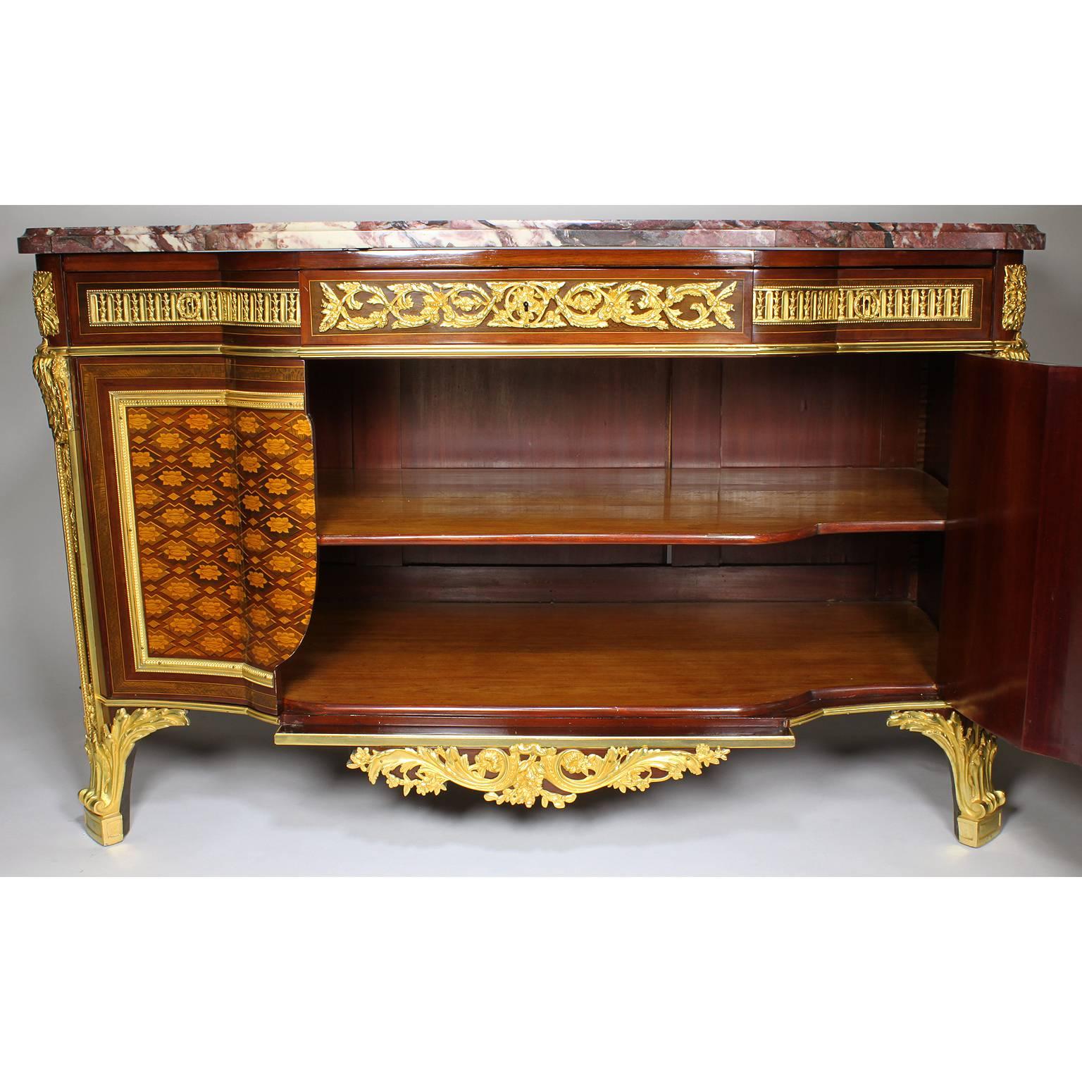 French 19th Century Louis XVI Style Ormolu and Marquetry Fontainebleau Commode For Sale 11