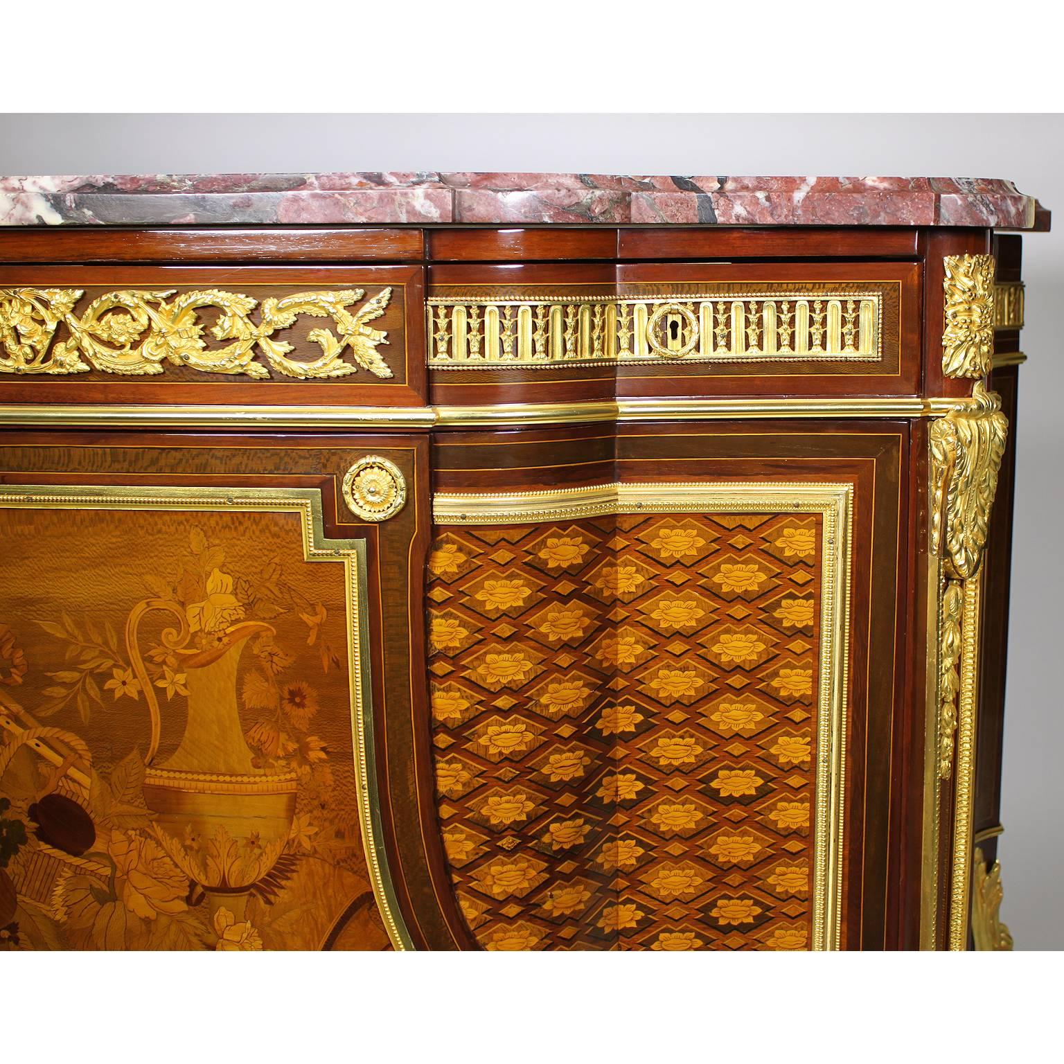French 19th Century Louis XVI Style Ormolu and Marquetry Fontainebleau Commode For Sale 2