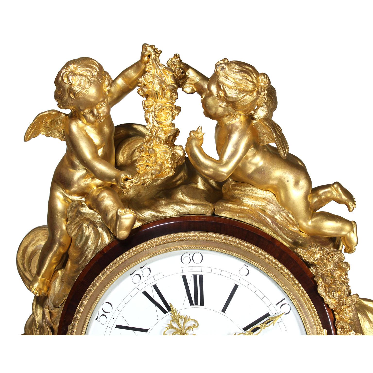 Grand-père français du 19ème siècle de style Louis XVI monté en bronze doré - Horloge à grand boîtier Bon état - En vente à Los Angeles, CA