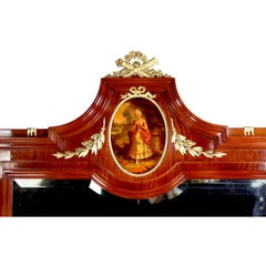 French 19th-Century Louis XVI Style Ormolu Mounted Vernis-Martin Dressing Mirror