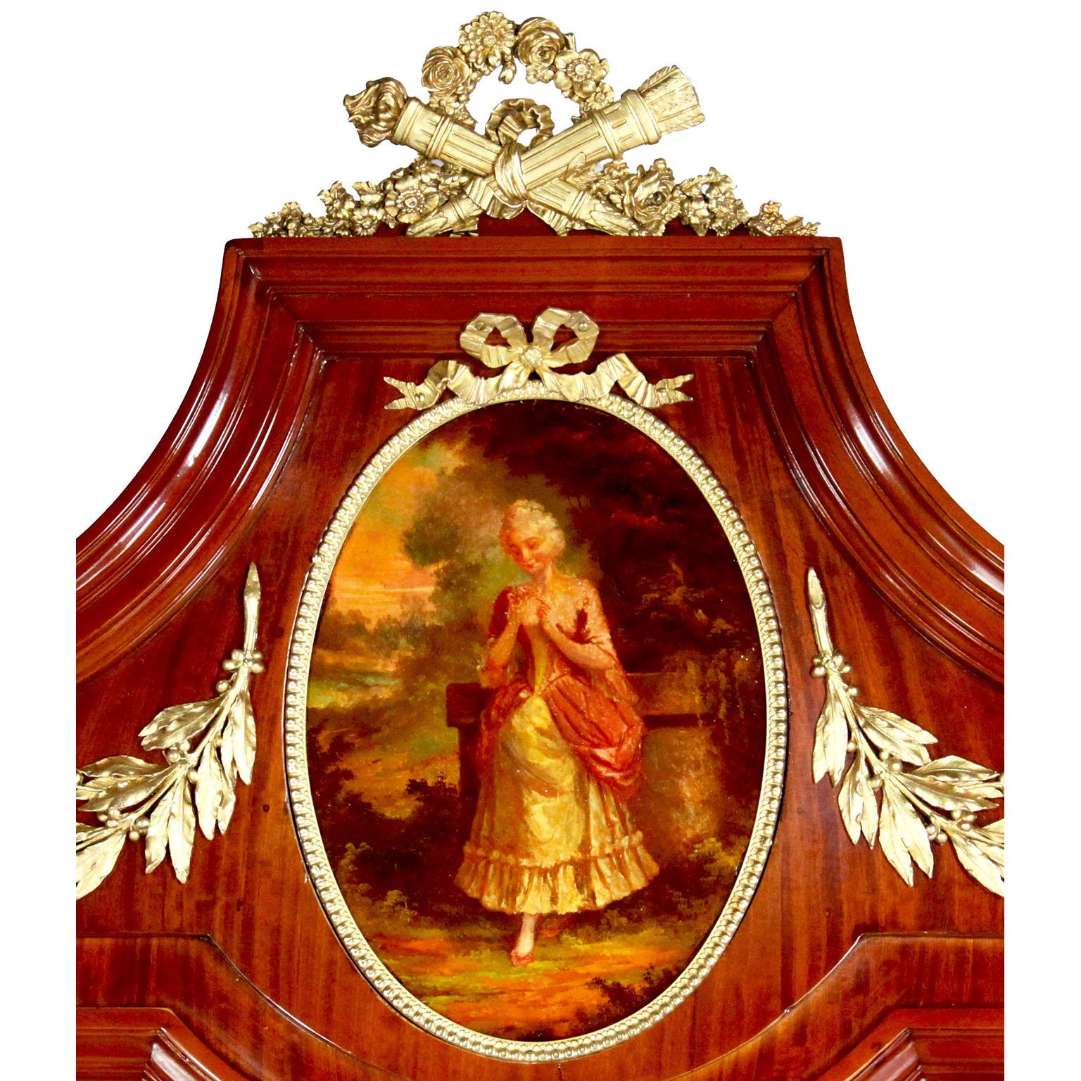 Französischer Goldbronze-Montierter Vernis-Martin-Schminkspiegel im Louis-XVI.-Stil des 19. Jahrhunderts (Louis XVI.) im Angebot
