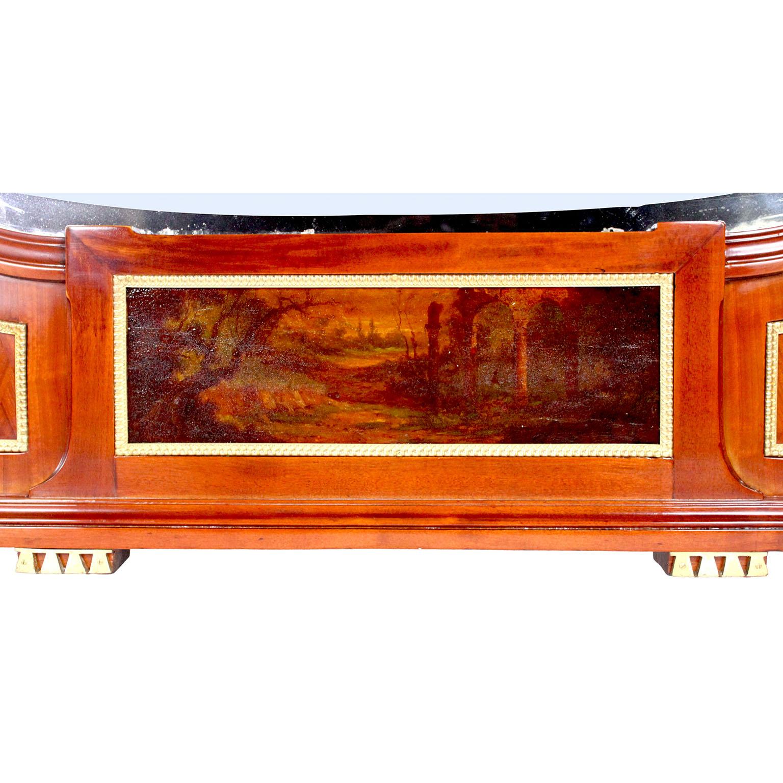 Französischer Goldbronze-Montierter Vernis-Martin-Schminkspiegel im Louis-XVI.-Stil des 19. Jahrhunderts im Angebot 1