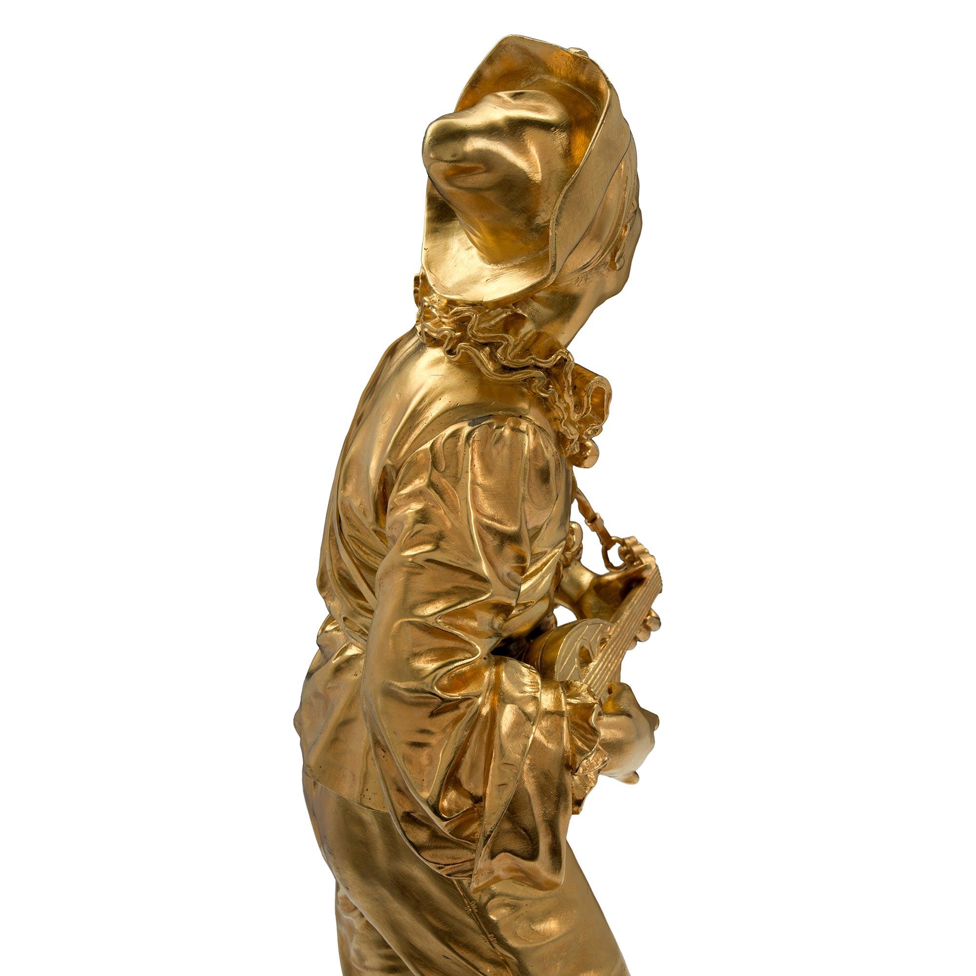 French 19th Century Louis XVI Style Ormolu Statue of Pierrot For Sale 2