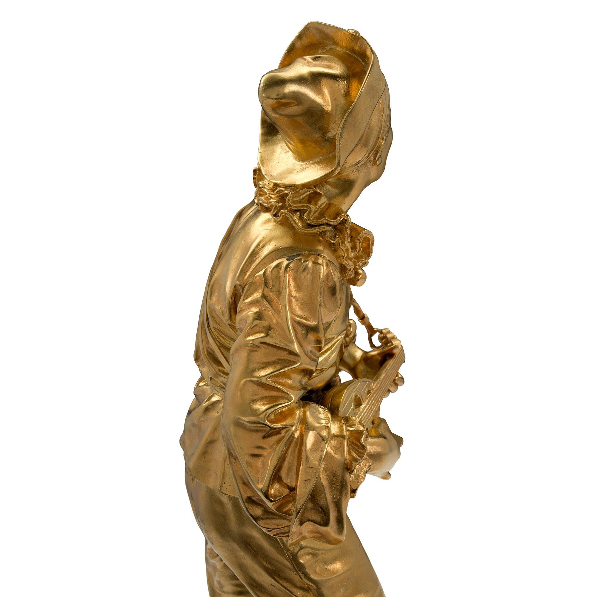 Similoro Statua di Pierrot in ormolu in stile Luigi XVI francese del XIX secolo in vendita