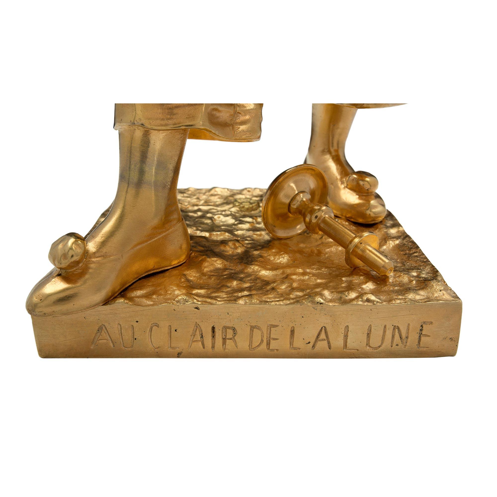 Statua di Pierrot in ormolu in stile Luigi XVI francese del XIX secolo in vendita 1