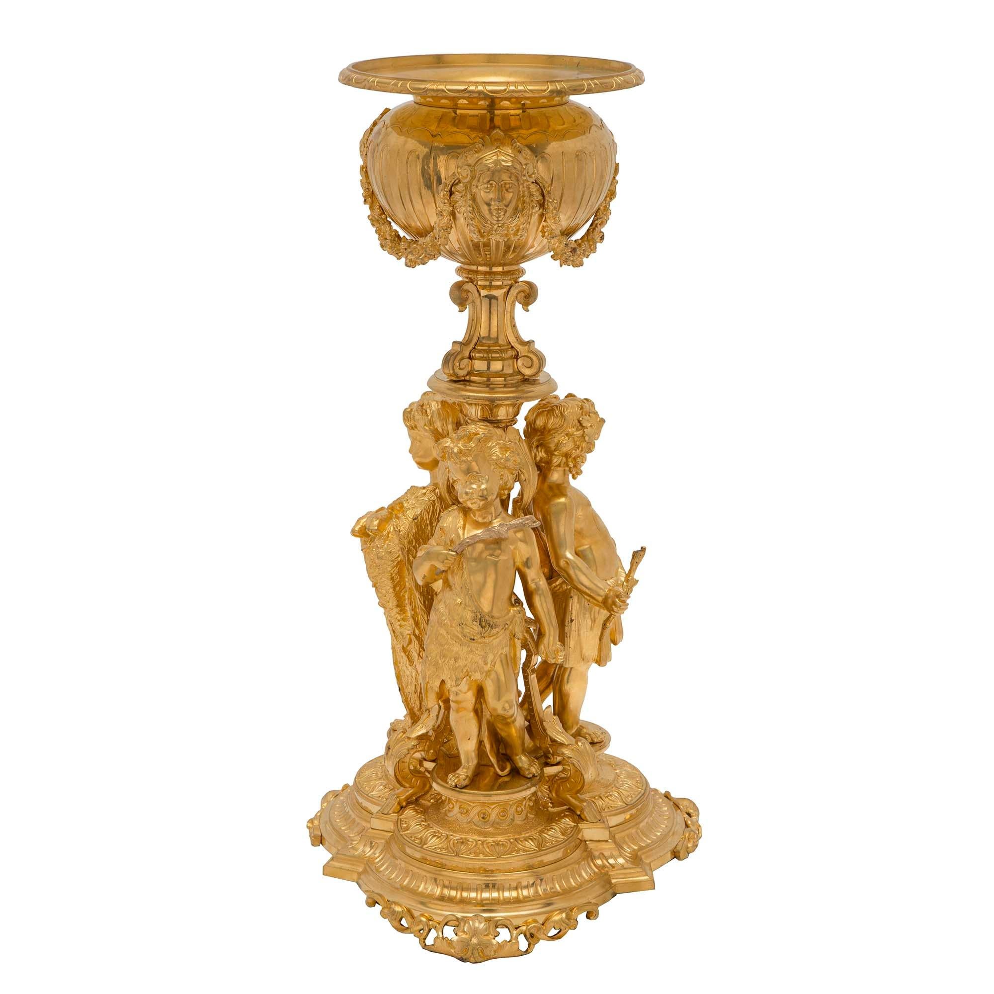 French 19th Century Louis XVI Style Ormolu Urn In Good Condition For Sale In West Palm Beach, FL