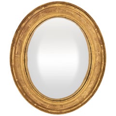 French 19th Century Louis XVI Style Oval Giltwood Mirror