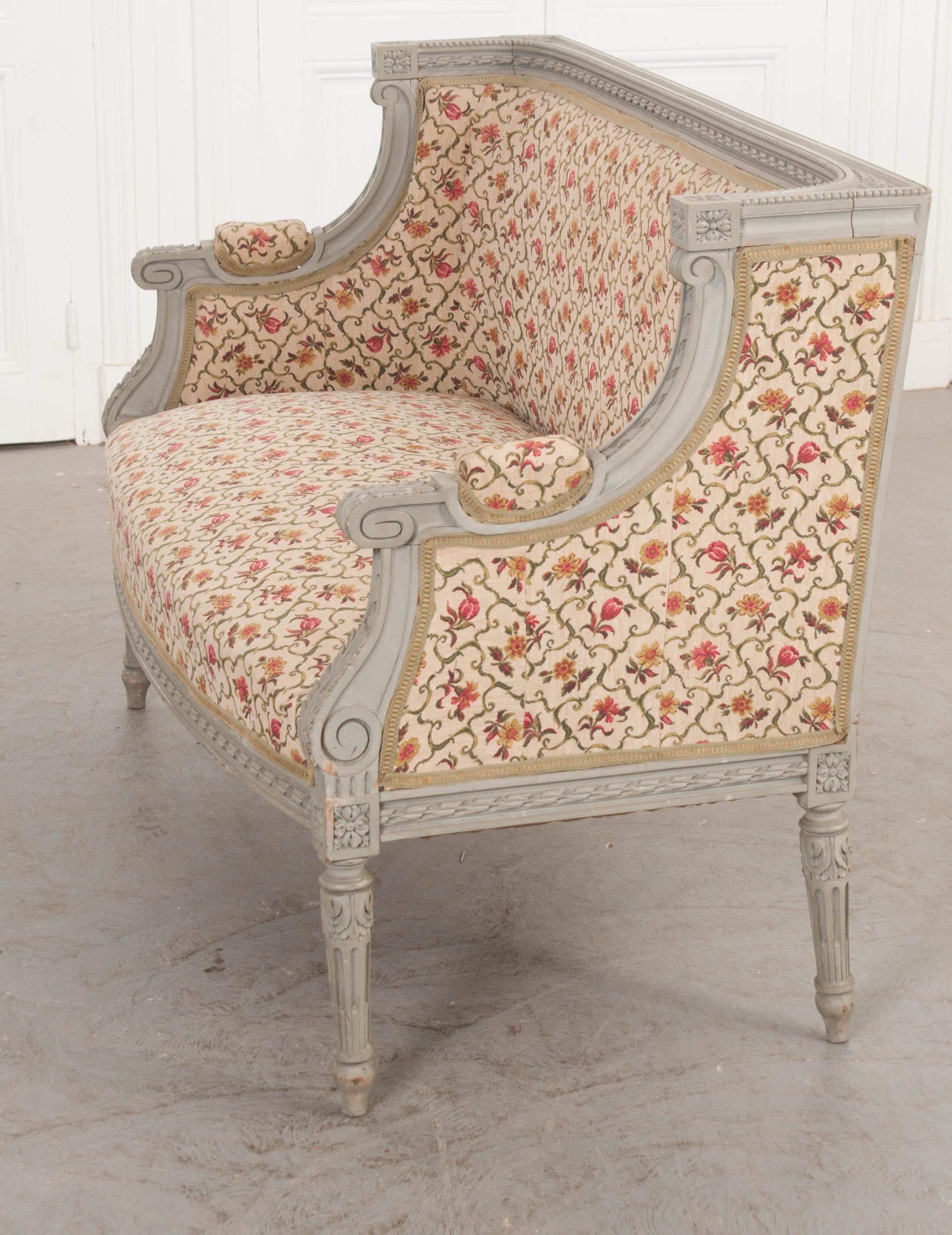 French 19th Century Louis XVI Style Painted Canapé 1