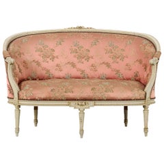 French 19th Century Louis XVI Style Painted Settee