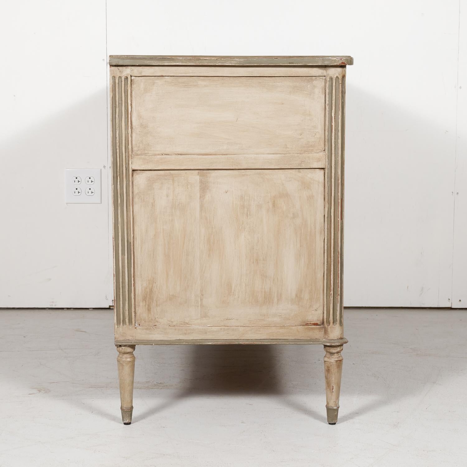 French 19th Century Louis XVI Style Painted Three-Drawer Commode 11