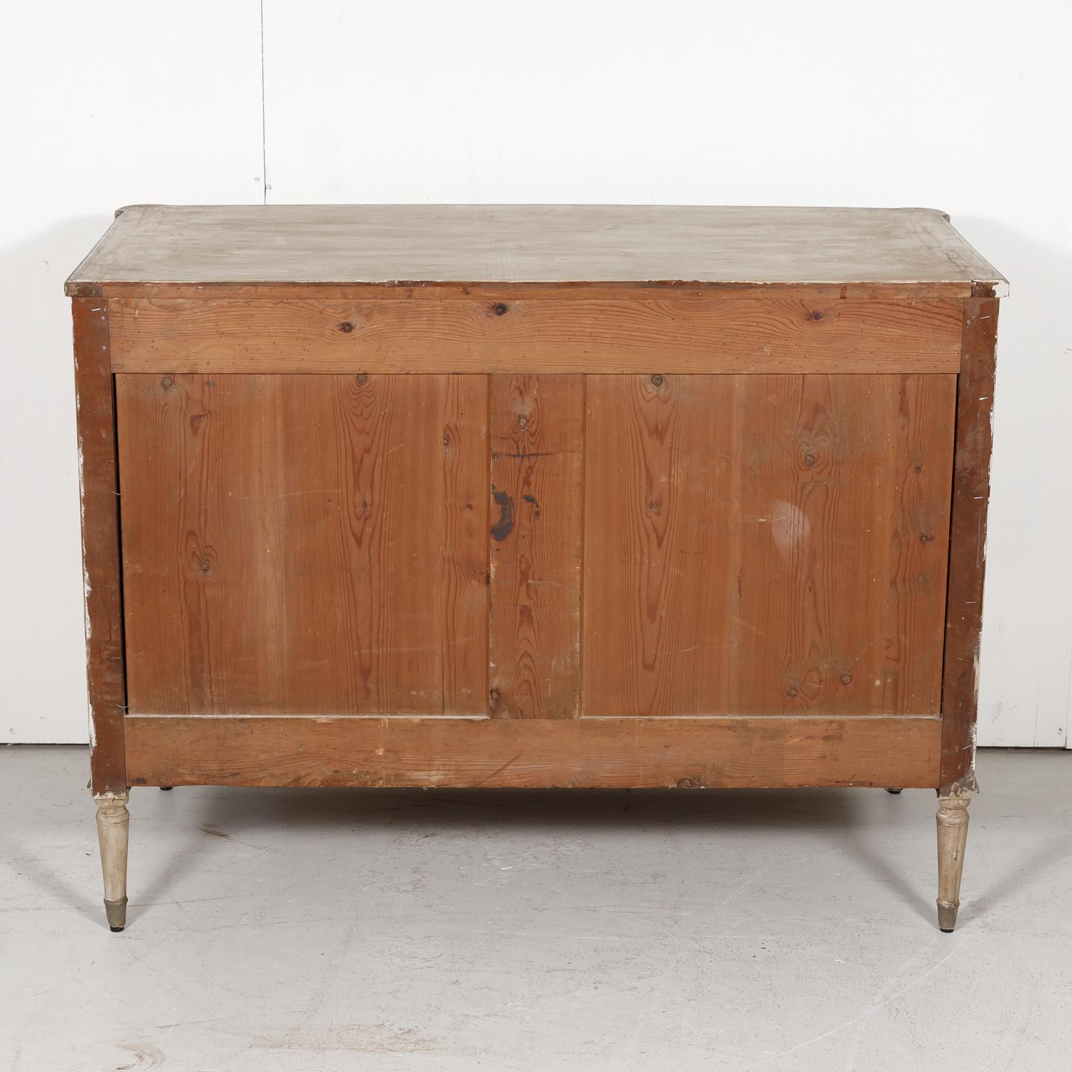 French 19th Century Louis XVI Style Painted Three-Drawer Commode 12