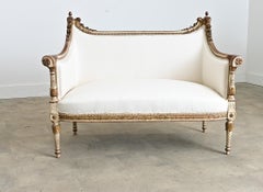 French 19th Century Louis XVI Style Parcel Gilt Canapé