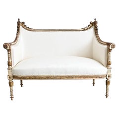French 19th Century Louis XVI Style Parcel Gilt Canapé