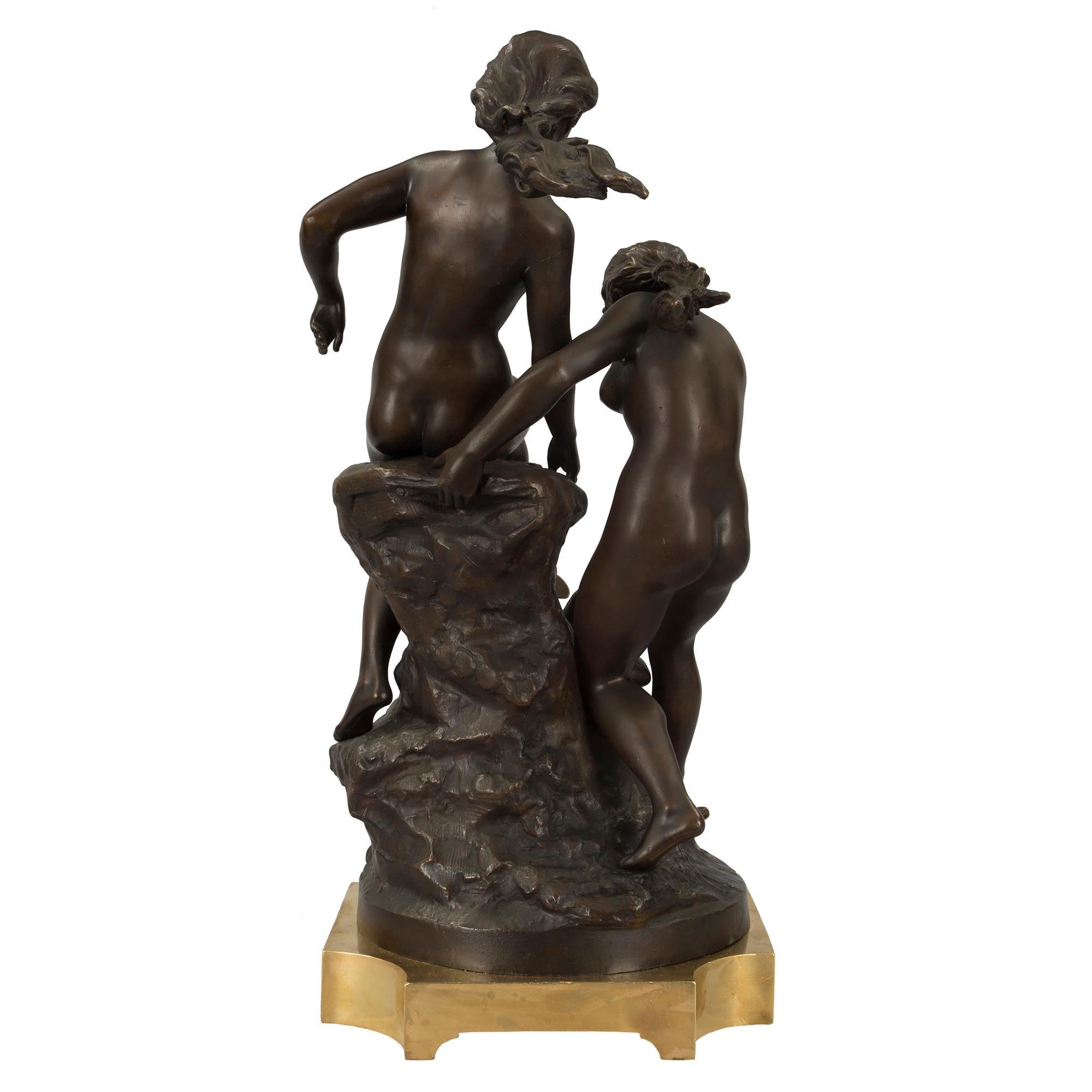 Patiné Bronze patiné de style Louis XVI du 19ème siècle français en vente