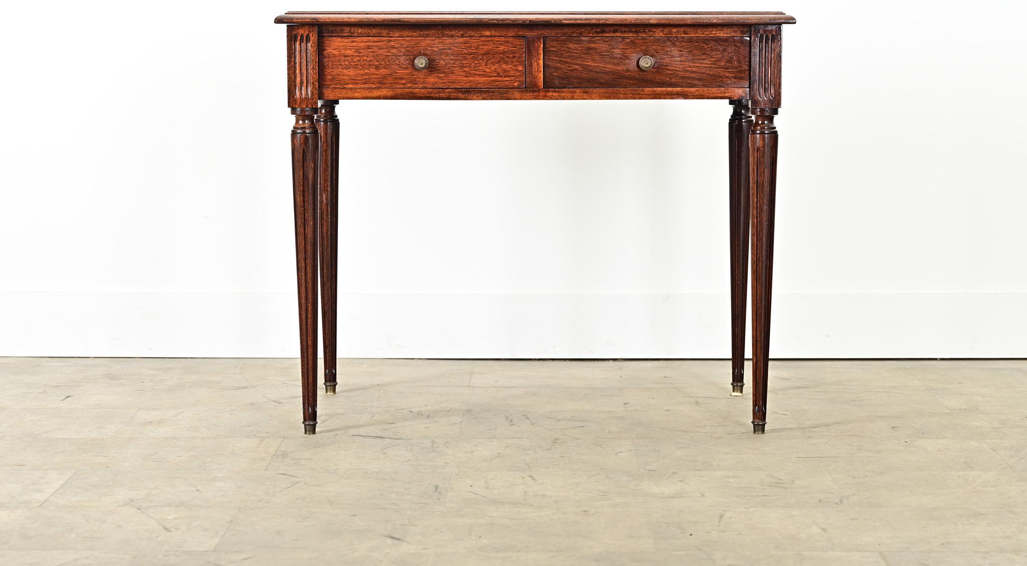 Carved French 19th Century Louis XVI Style Petite Writing Desk For Sale