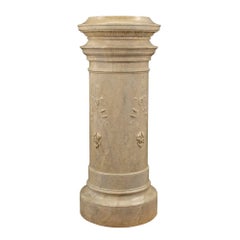 French 19th Century Louis XVI Style Plaster Columns with a Faux Marble Finish