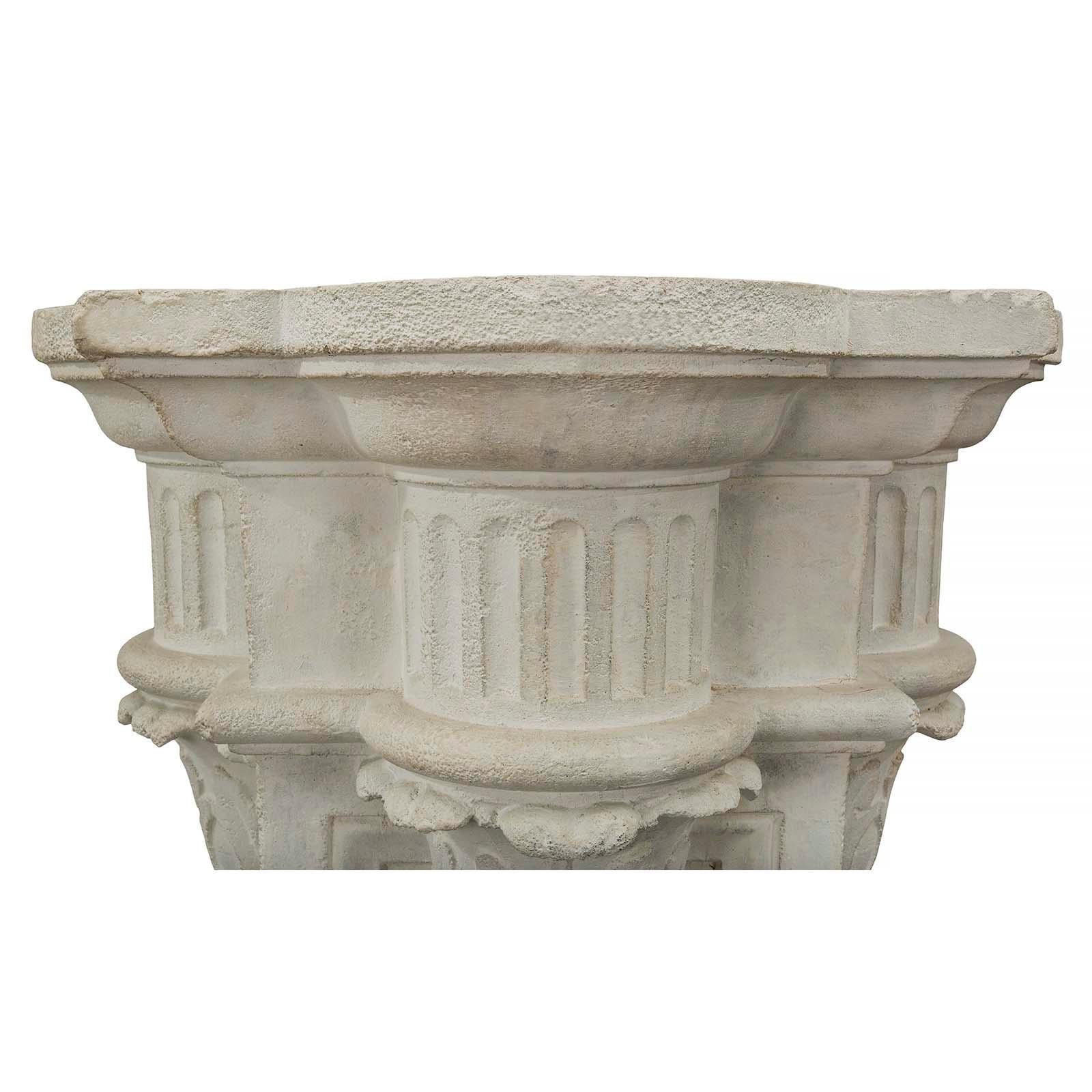 French 19th Century Louis XVI Style Plaster Pedestals For Sale 2