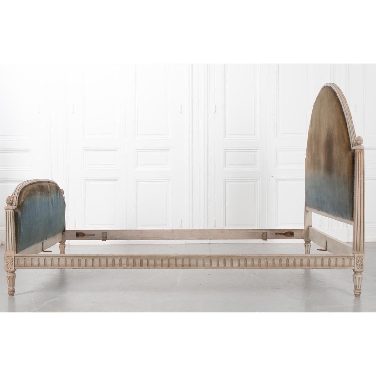 French 19th Century Louis XVI Style Queen Painted Bed 6