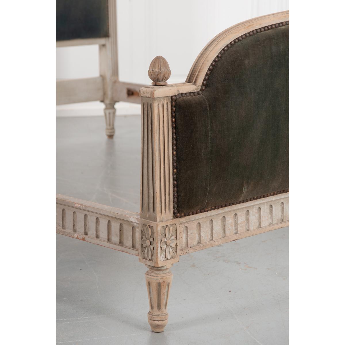 French 19th Century Louis XVI Style Queen Painted Bed 1