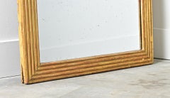 French 19th Century Louis XVI Style Reeded Gilt Mirror with Double Plates