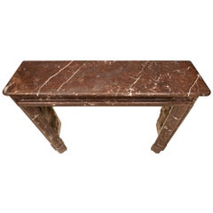 French 19th Century Louis XVI Style 'Rosso Merling' Marble Mantel