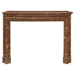 French 19th Century Louis XVI Style 'Rosso Merling' Marble Mantel