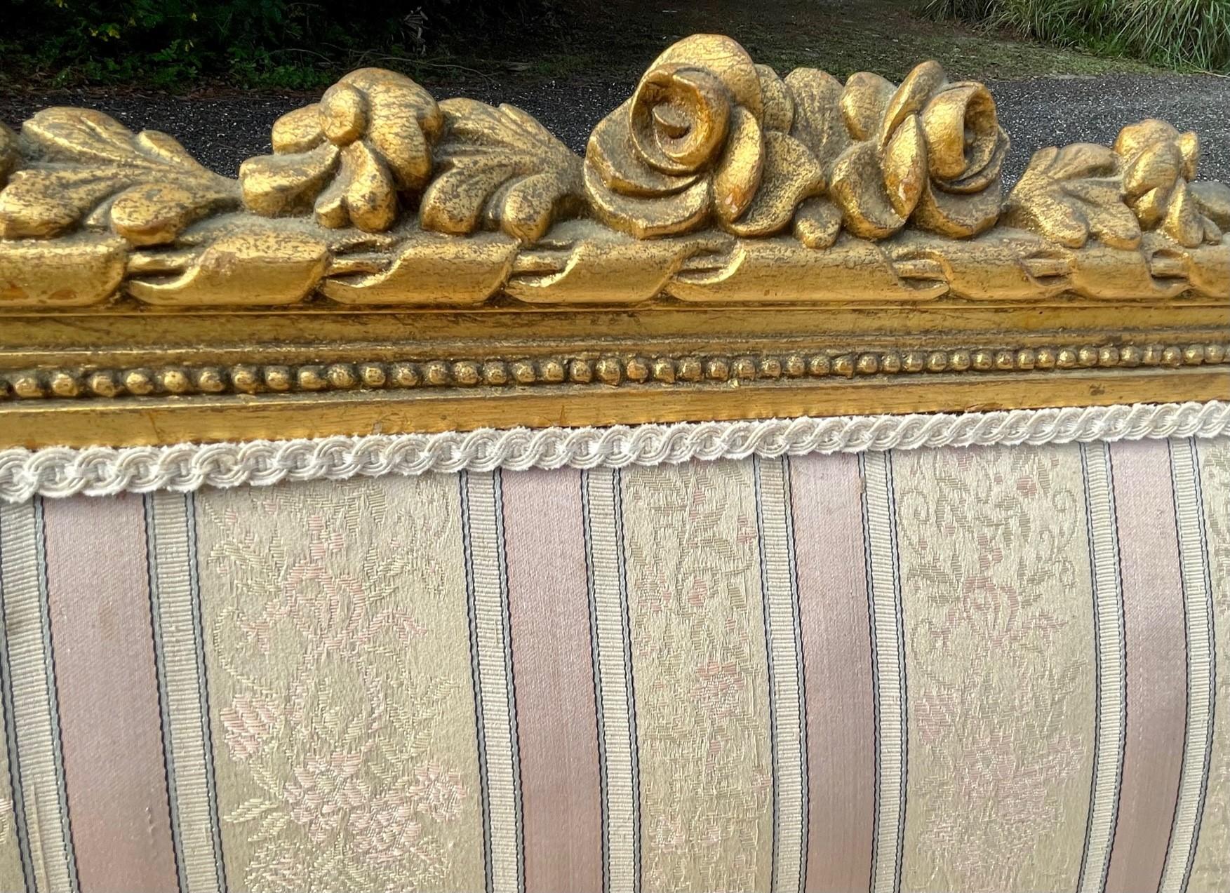 French 19th Century Louis XVI Style Settee and Bergeres A Oreilles For Sale 8