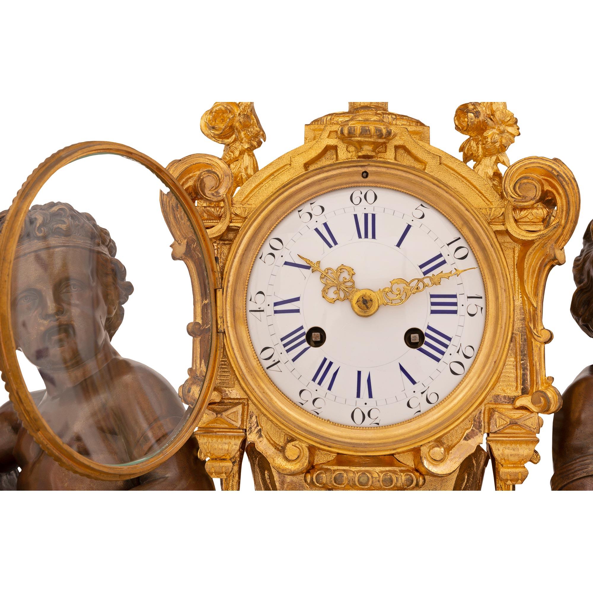 French 19th Century Louis XVI Style Sèvres Porcelain and Ormolu Clock For Sale 1