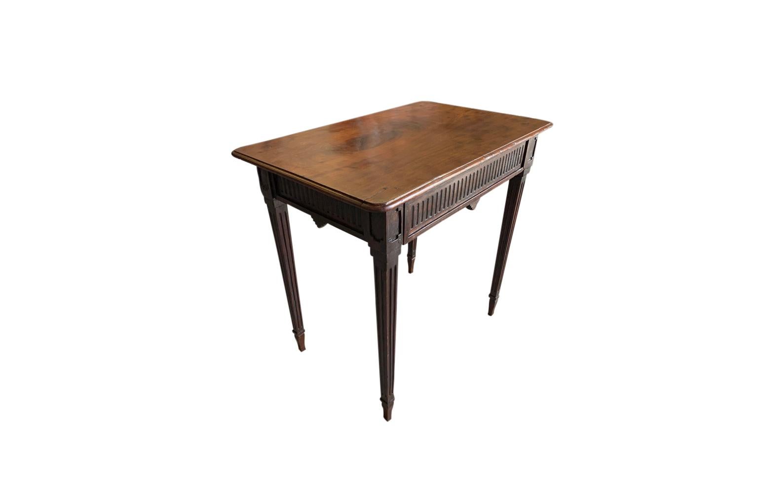 Walnut French, 19th Century, Louis XVI Style Side Table For Sale