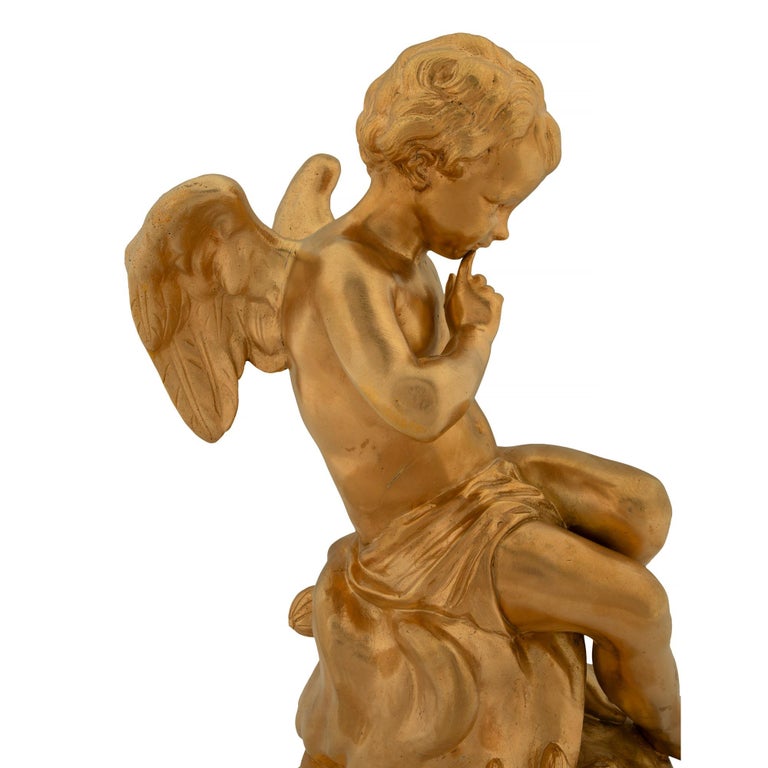 Ormolu French 19th Century Louis XVI Style Statue after Étienne-Maurice Falconet For Sale