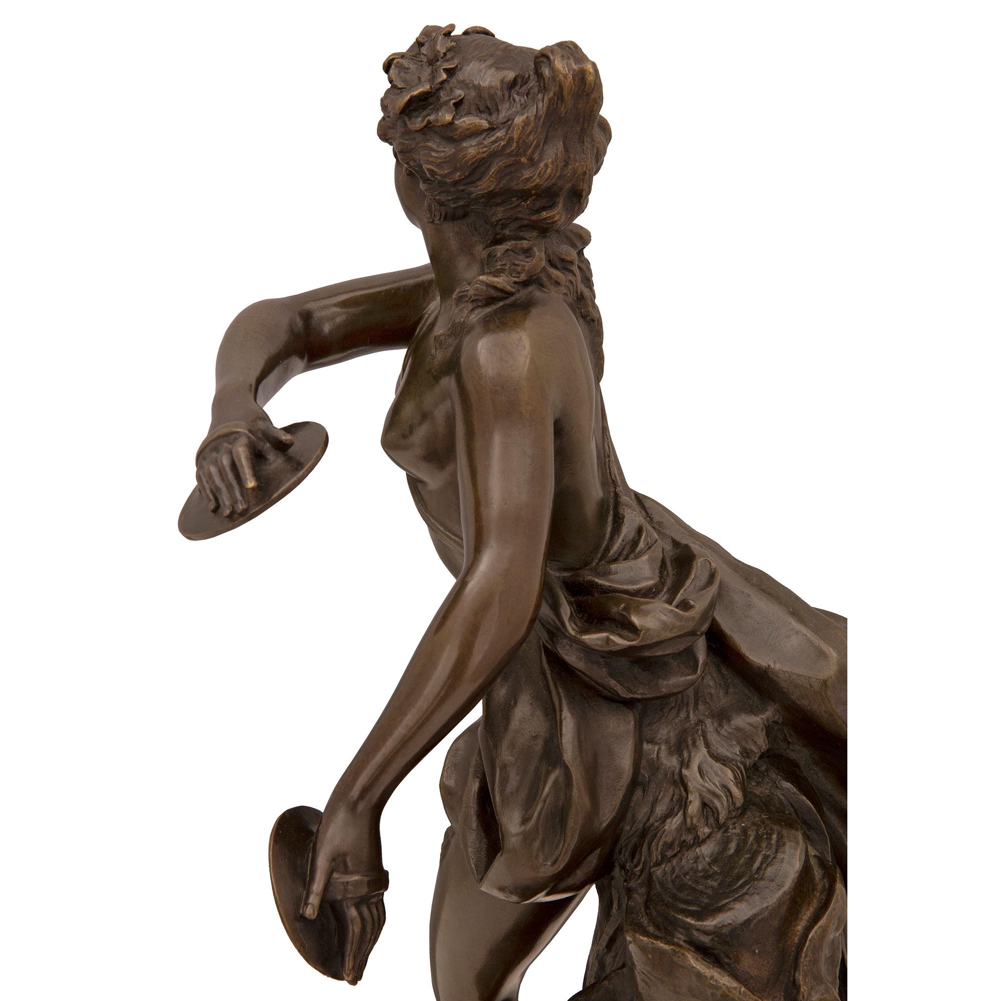 French 19th Century Louis XVI Style Statue of a Maiden Dancing with Cymbals For Sale 1