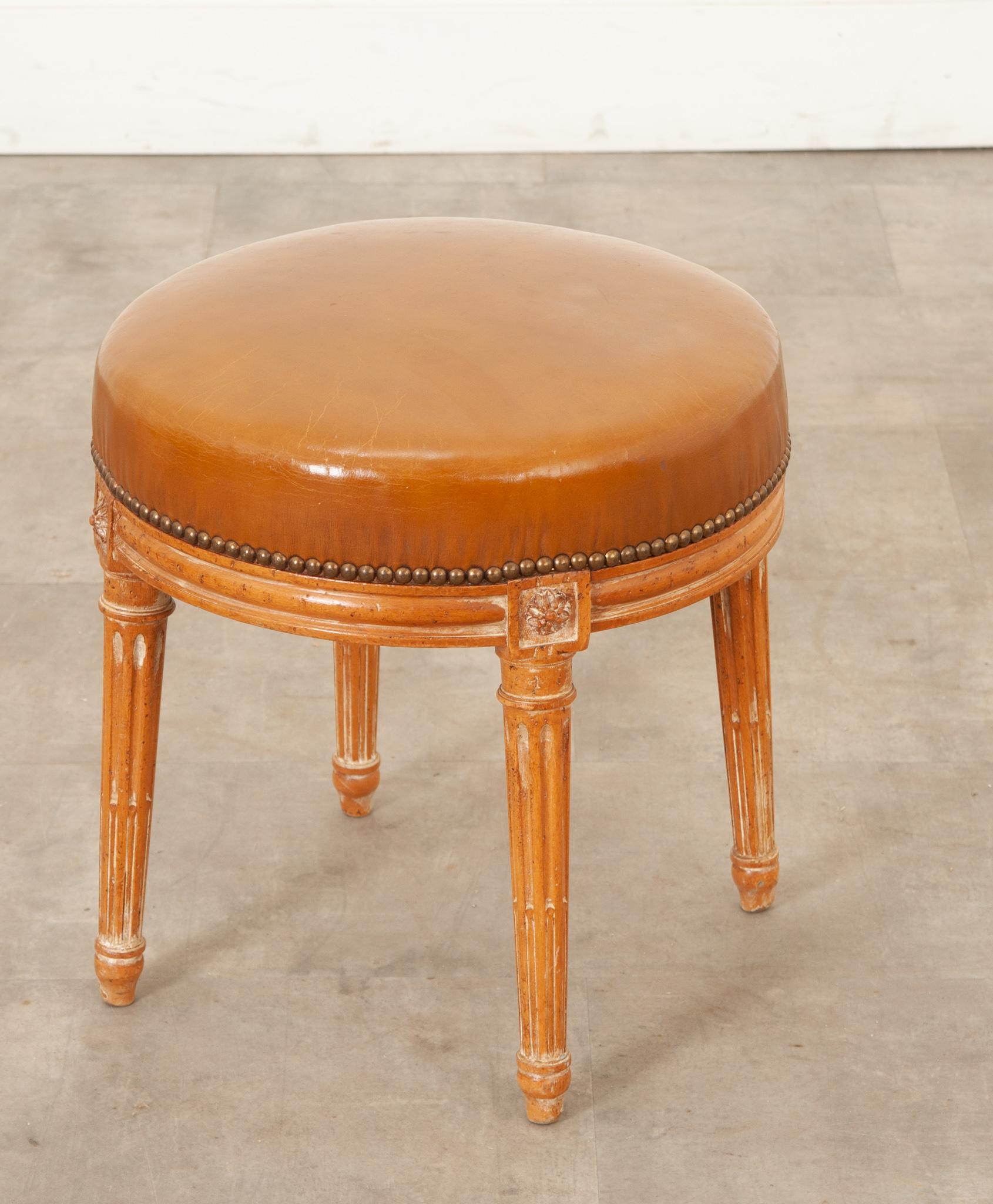 French 19th Century Louis XVI Style Stool In Good Condition For Sale In Baton Rouge, LA