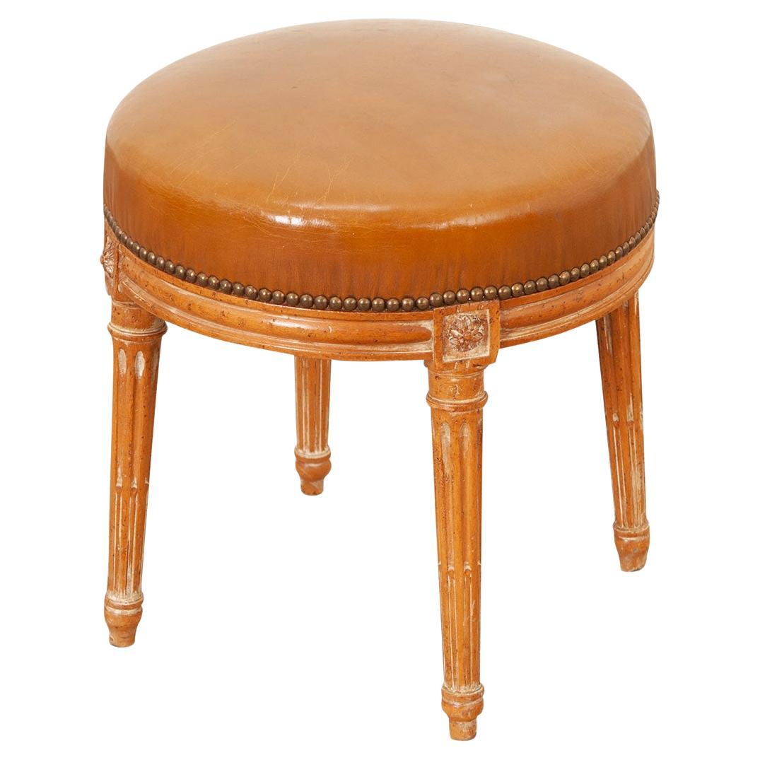 Tabouret français du 19ème siècle de style Louis XVI