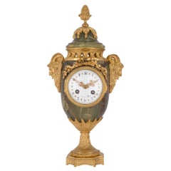 French 19th Century Louis XVI Style Three-Piece Onyx and Ormolu Garniture Set