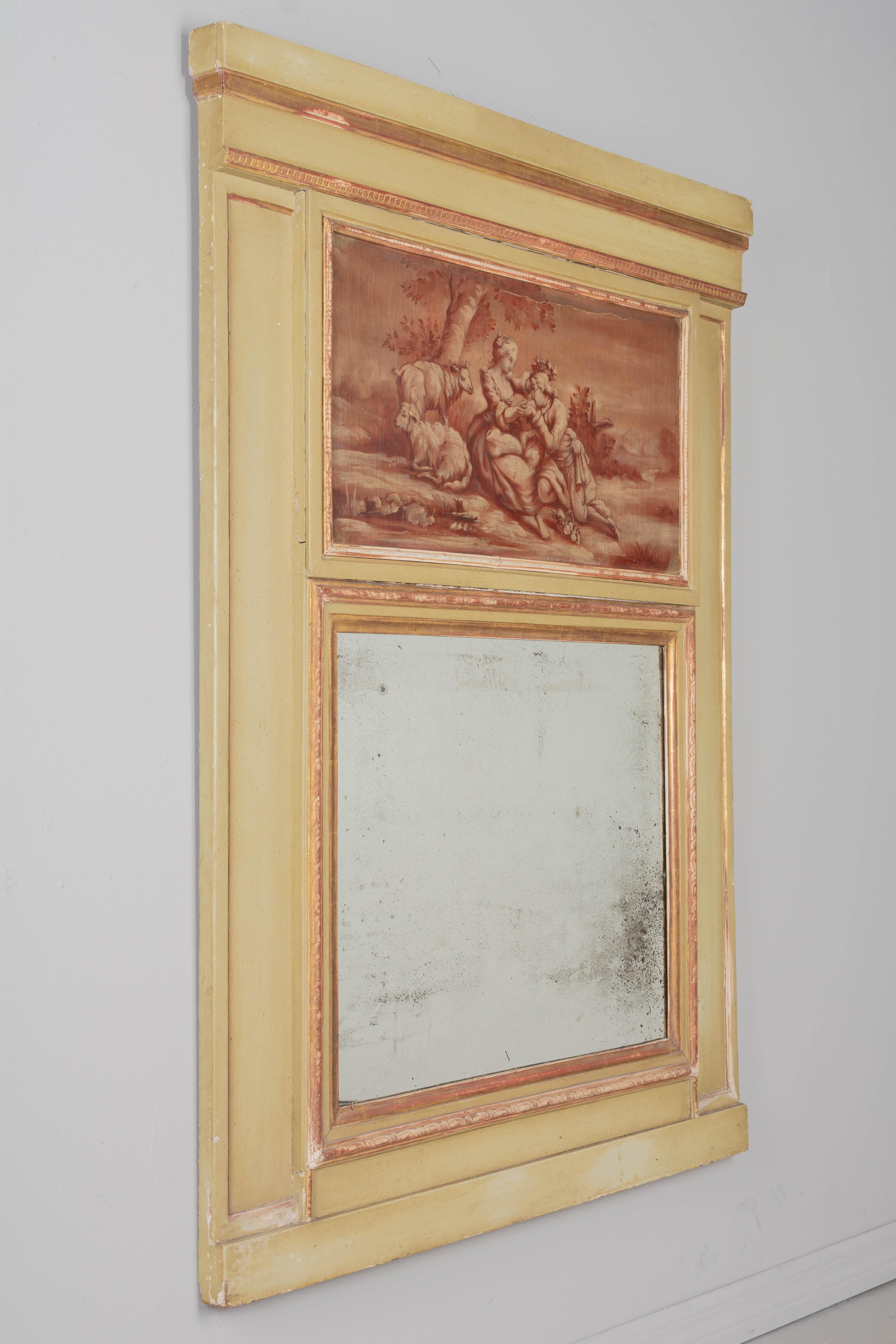 Französischer Trumeau-Spiegel im Louis-XVI-Stil des 19. (Louis XVI.) im Angebot