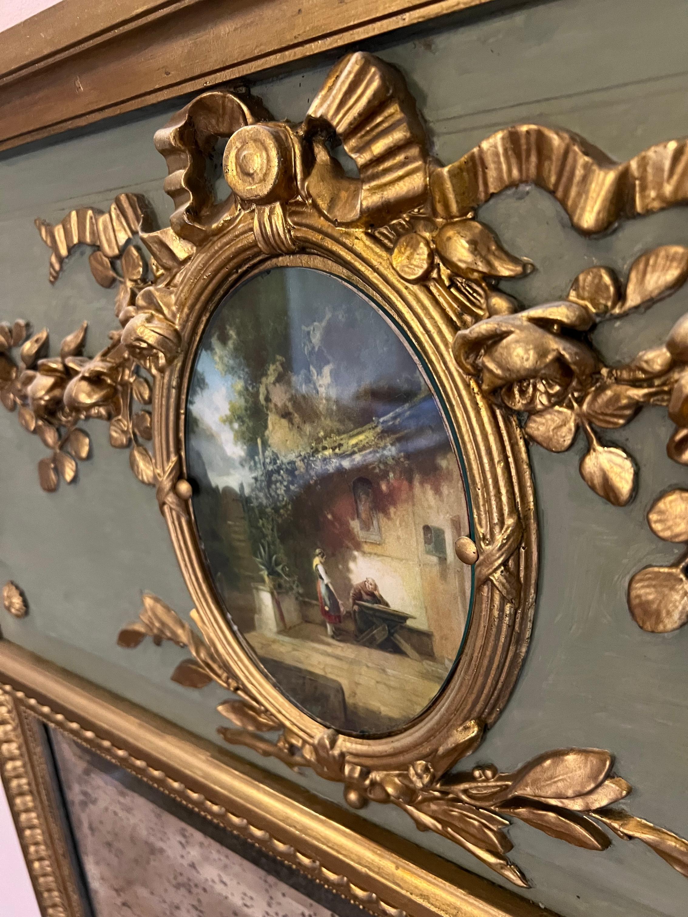 French 19th Century Louis XVI Style Trumeau Mirror For Sale 1