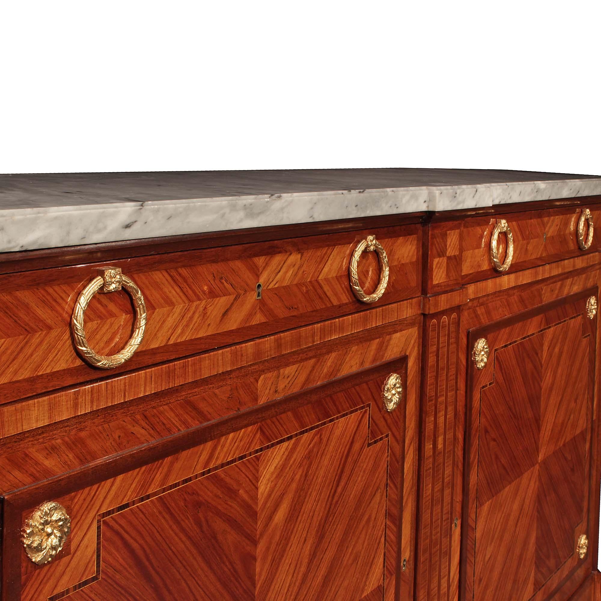 French 19th Century Louis XVI Style Tulipwood and Kingwood Buffet 1