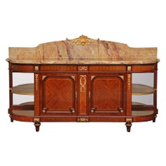 French 19th Century Louis XVI Style Tulipwood and Kingwood Buffet